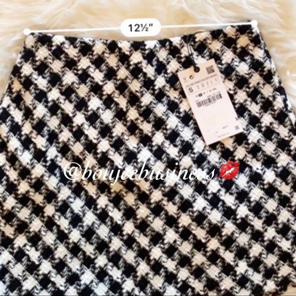 ZARA Tweed Houndstooth Mini Skirt - Picture 9 of 11